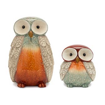 Melrose 2 pc Terra Cotta Owl Figurines Table Decor