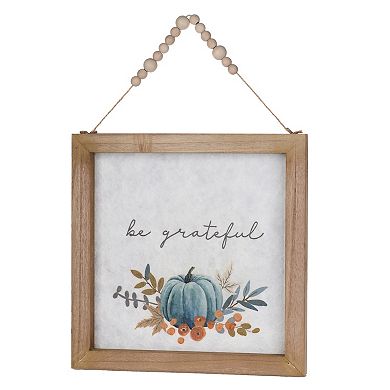 Melrose Beaded Grateful Thankful Sentiment Table Décor 2-piece Set