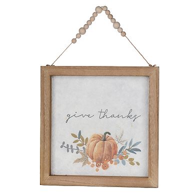 Melrose Beaded Grateful Thankful Sentiment Table Décor 2-piece Set