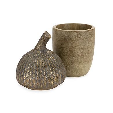 Melrose Decorative Acorn Lid Box Table Décor 2-piece Set