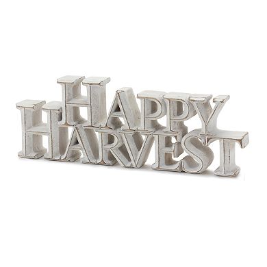 Melrose 2-Piece Happy Harvest Sentiment Sign Table Decor