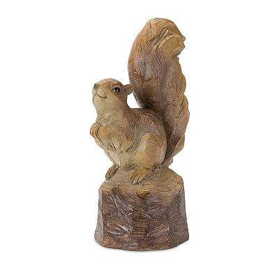 Melrose Harvest Squirrel on Stump Table Décor 2-piece Set