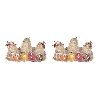 Melrose Harvest Bird with Acorn Hat Table Décor 2-piece Set