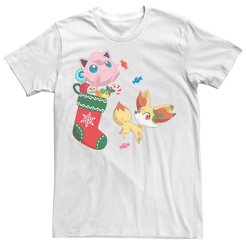 Men’s Pokemon Jigglypuff Gift Stocking Tee, Size: XXL, White