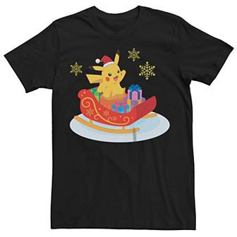 Men's Pokemon Pikachu Christmas Ride Tee