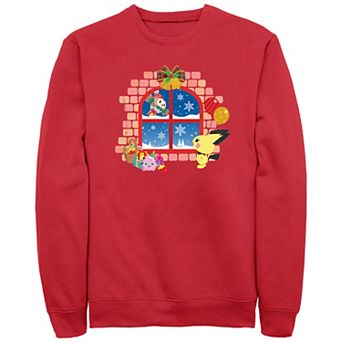 Men's Pokemon Winter Window Scene Fleece