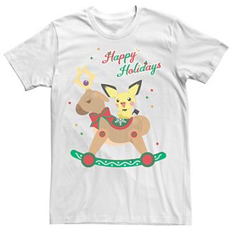 Men's Pokemon Rockin Reindeer Happy Holidays Tee