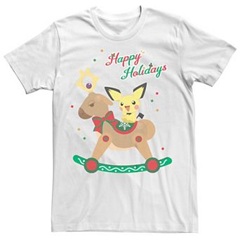 Men's Pokemon Rockin Reindeer Happy Holidays Tee