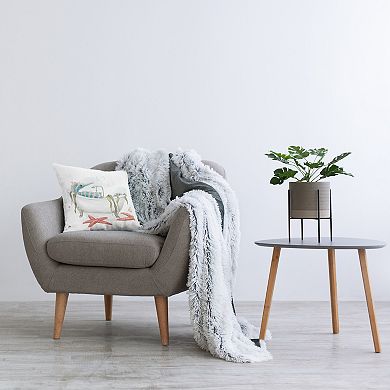 Stupell Home Decor Vivid Blue Seahorse Bathtub Throw Pillow