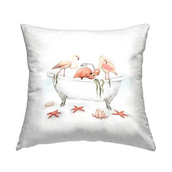 Stupell Home Decor Three Flamingos Bathing Throw Pillow