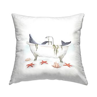 Stupell Home Decor Dolphin Lounging Bathtub Throw Pillow