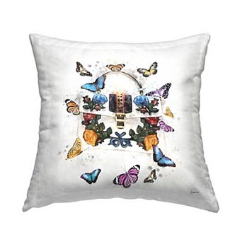 Stupell Home Decor Fashion Buckle Purse Butterflies Throw Pillow