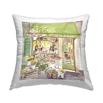 Stupell Home Decor French Flower Shop Throw Pillow