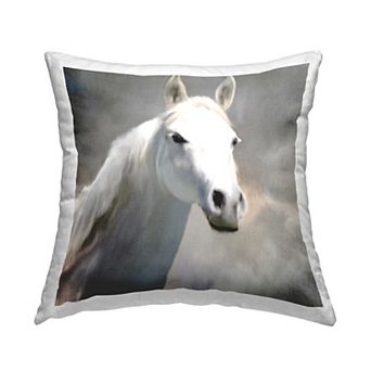 Stupell Home Decor White Horse Throw Pillow