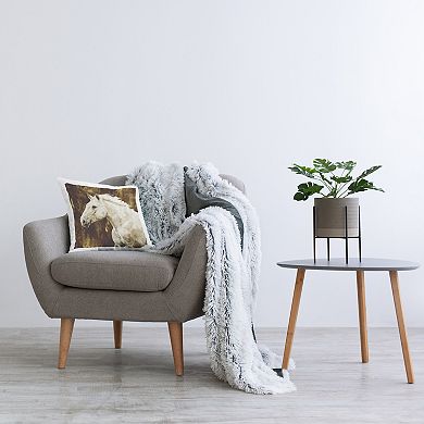 Stupell Home Decor White Stallion Throw Pillow