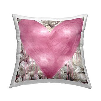 Stupell Home Decor Street Style Pink Heart Roses Throw Pillow