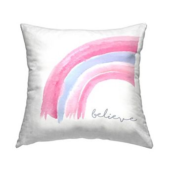Stupell Home Decor Believe Pastel Rainbow Throw Pillow