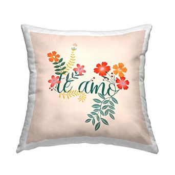Stupell Home Decor Te Amo Flower Throw Pillow