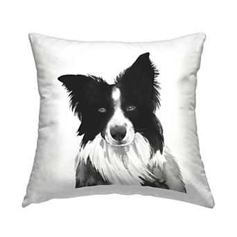 Stupell Home Decor Border Collie Dog Throw Pillow