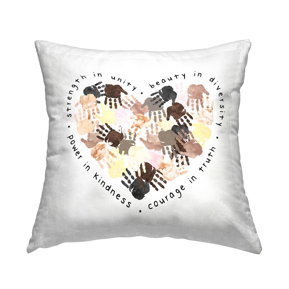 Stupell Home Decor Strength in Unity Handprint Throw Pillow