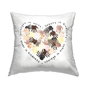 Stupell Home Decor Strength in Unity Handprint Throw Pillow