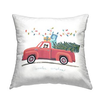 Stupell Home Decor Winter Wishes Christmas Cat Throw Pillow