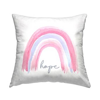 Stupell Home Decor Pastel Pink Rainbow Hope Throw Pillow