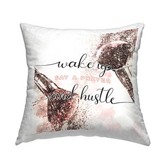 Stupell Home Decor Pray & Hustle Cosmetic Throw Pillow