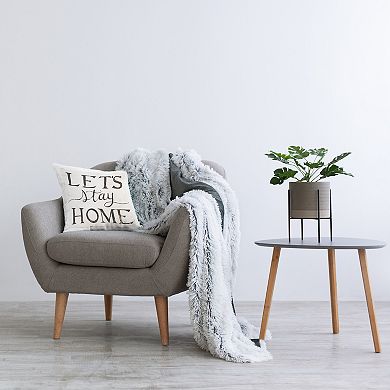 Stupell Home Decor "Let's Stay Home" Rustic Throw Pillow
