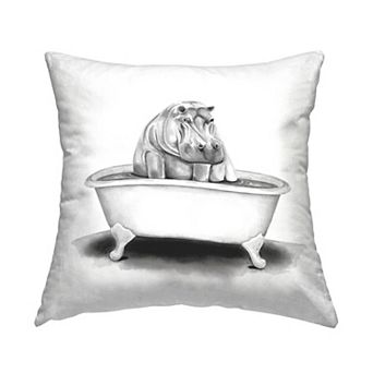 Stupell Home Decor Hippo Throw Pillow