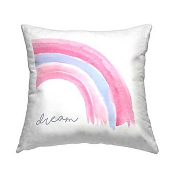 Stupell Home Decor Dream Pastel Pink Rainbow Throw Pillow