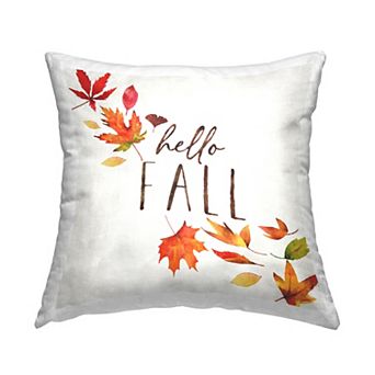 Stupell Home Decor Hello Fall Autumn Throw Pillow