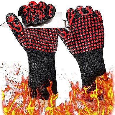 17 Inch Extreme Heat Resistant Grill Gloves, 1 Pair