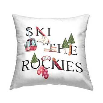 Stupell Home Decor Ski The Rockies Seasonal Winter Throw Pillow
