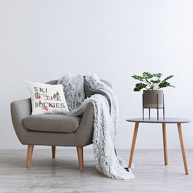 Stupell Home Decor Ski The Rockies Seasonal Winter Throw Pillow