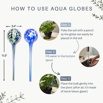 Five Multi Pack Self-Watering Plant Aqua Globes, Red-Yellow