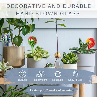 Five Multi Pack Self-Watering Plant Aqua Globes, Red-Yellow
