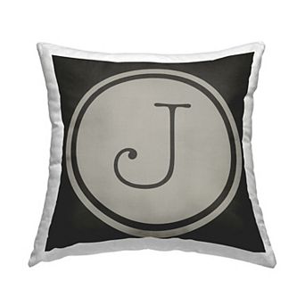 Stupell Home Decor Vintage J Initial Throw Pillow