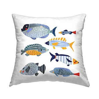 Stupell Home Decor Whimsical Patterned Fish Throw Pillow