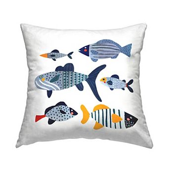 Stupell Home Decor Mixed Tropical Fish Throw Pillow