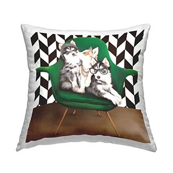 Stupell Home Decor Hipster Dogs Throw Pillow