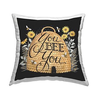 Stupell Home Decor Bee You Inspirational Beehive Throw Pillow