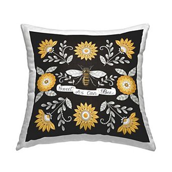 Stupell Home Decor "Sweet As Can Bee" Floral Throw Pillow