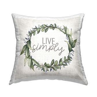Stupell Home Decor "Live Simply" Rustic Throw Pillow