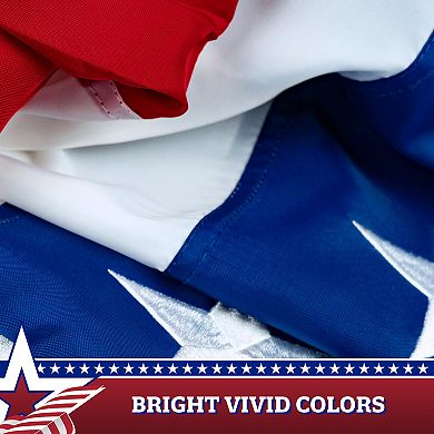 G128 5 PACK: Fan Flag American Embroidered 1.5x3 Ft