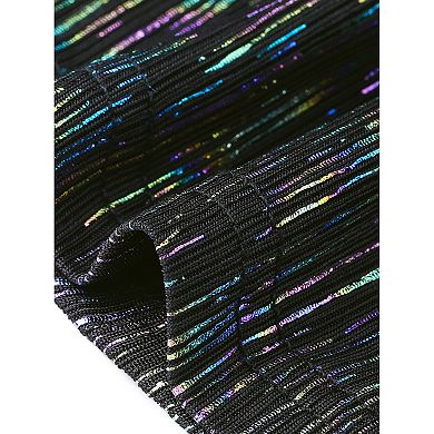 Women's Plus Size Spaghetti Strap Glitter Metallic Concert Outfits V Neck Camisoles