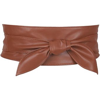 Women's Plus Size Obi Belts Bow Self-Tie Wrap Around Wide Sash Waistband Belt for Dresses