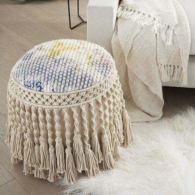 Mina Victory Life Styles Hand Stitched Tie-dye Indoor Pouf