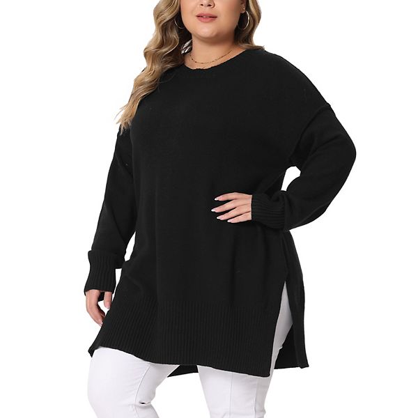 Plus Size Layered Crewneck Pullover Sweater
