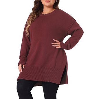Plus Size Sweater for Women Oversized Crew Neck Long Sleeve Knit Pullover Sweater